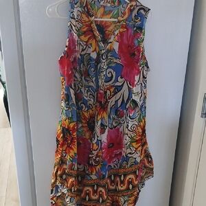 Colorful Asymmetrical Floral Dress